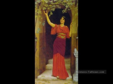  1902 Peintre - Jeune fille cueillant des raisins 1902 néoclassique dame John William Godward